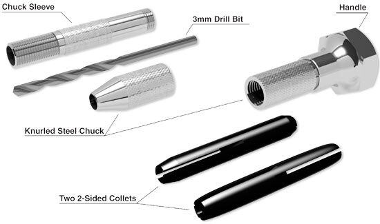 Diagram of Pin vise pieces